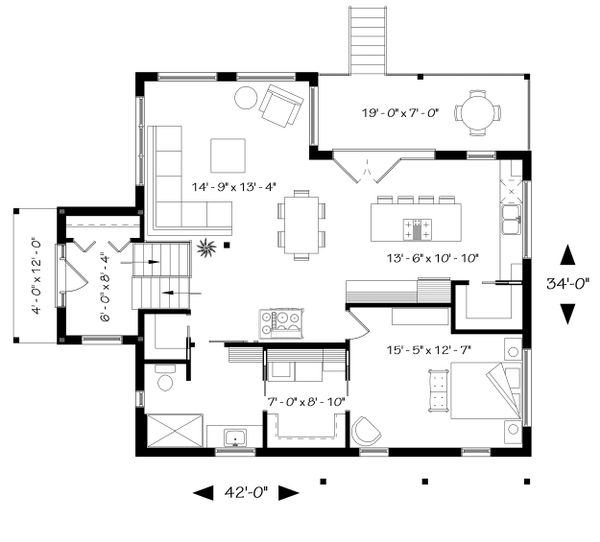 Home Plan - Modern Floor Plan - Main Floor Plan #23-2672