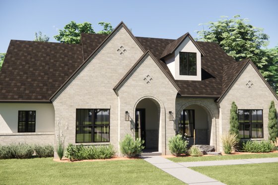 Exterior - Front Elevation 3 for European House Plan #1098-11 - 3 bed, 2.5 bath
