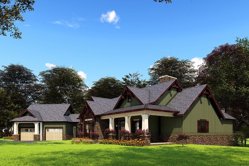 House Blueprint - Exterior - Front Elevation 3 for Craftsman House Plan #17-2504 - 4 bed, 4.5 bath