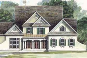 Colonial Exterior - Front Elevation Plan #119-108
