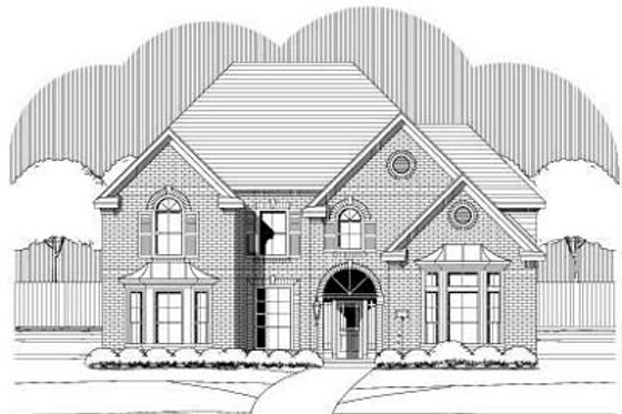 Exterior - Front Elevation for Traditional House Plan #411-104 - 5 bed, 4 bath