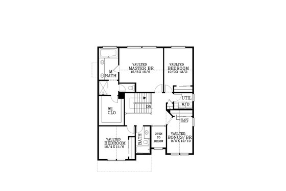 Floor Plan - Upper Floor for Craftsman House Plan #53-556 - 4 bed, 3.5 bath