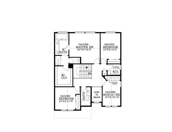 Craftsman Floor Plan - Upper Floor Plan #53-556