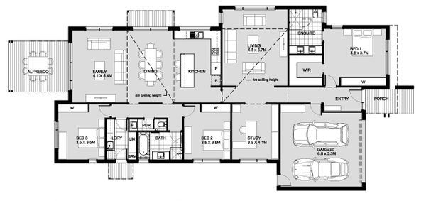Modern Floor Plan - Main Floor Plan #496-22