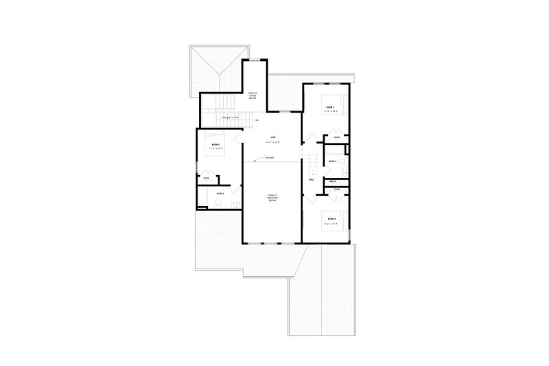 House Design - Floor Plan - Upper Floor for Modern House Plan #1129-19 - 4 bed, 3.5 bath