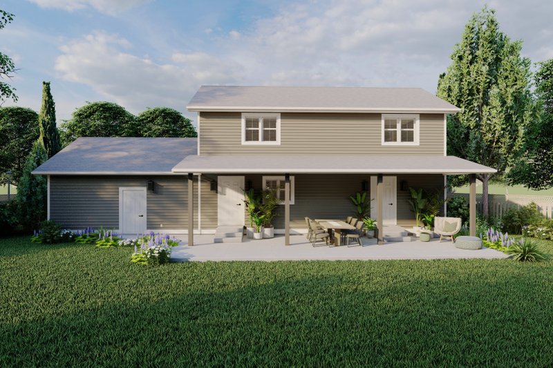Home Plan - Exterior - Rear Elevation for Farmhouse House Plan #1060-235 - 4 bed, 2 bath