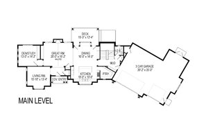 Floor Plan - Main Floor for Craftsman House Plan #920-23 - 6 bed, 4.5 bath