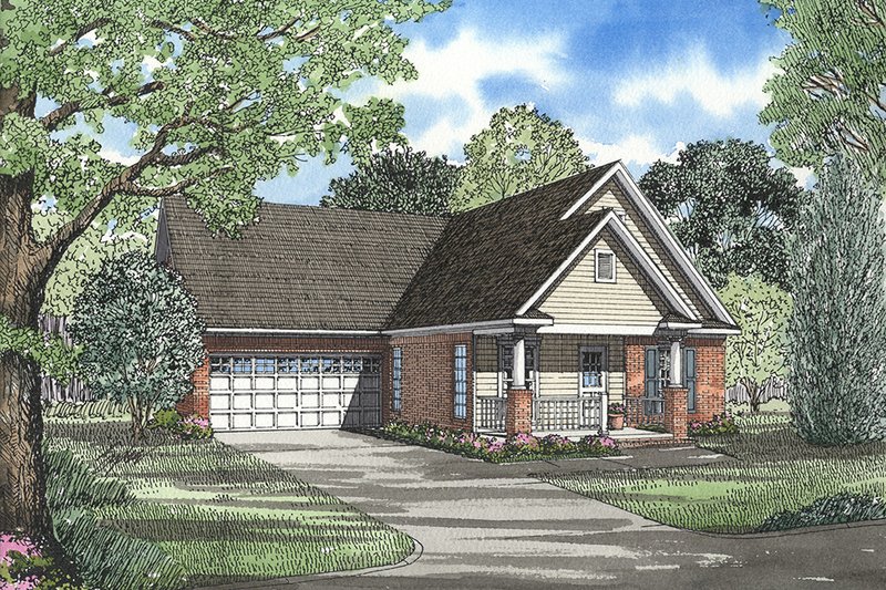 Country Style House Plan - 3 Beds 2 Baths 1447 Sq/Ft Plan #17-2660