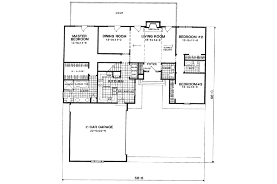 Floor Plan - Main Floor for European House Plan #322-118 - 3 bed, 2.5 bath