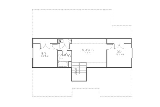 Floor Plan - Upper Floor for Cottage House Plan #423-76 - 4 bed, 2.5 bath