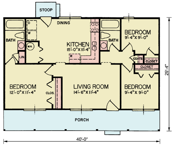 Architectural House Design - Ranch Floor Plan - Main Floor Plan #54-610