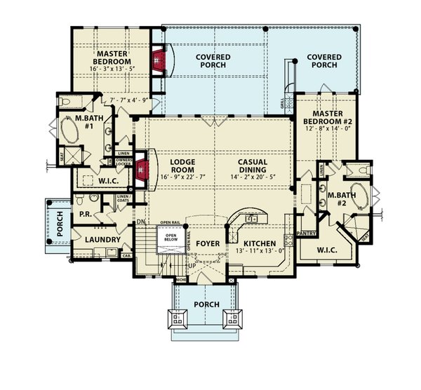 House Blueprint - Ranch Floor Plan - Main Floor Plan #54-590