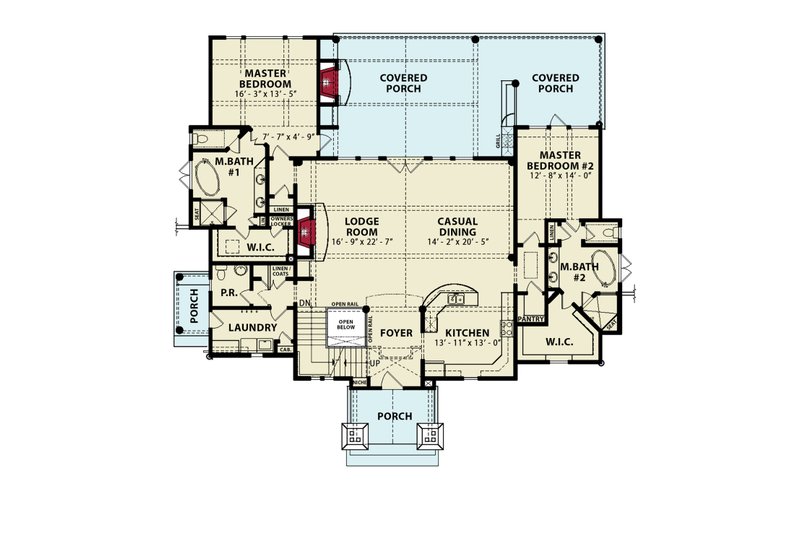 Dream House Plan - Floor Plan - Main Floor for Ranch House Plan #54-590 - 2 bed, 2.5 bath