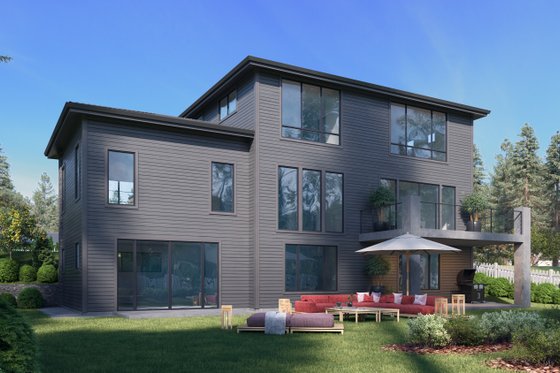 Exterior - Rear Elevation for Contemporary House Plan #1066-117 - 6 bed, 4.5 bath