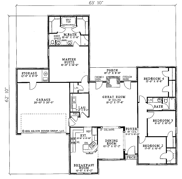 Dream House Plan - Traditional Floor Plan - Main Floor Plan #17-1032