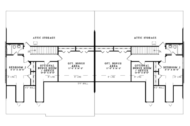 Dream House Plan - Floor Plan - Upper Floor for Country House Plan #17-2301 - 2 bed, 2.5 bath