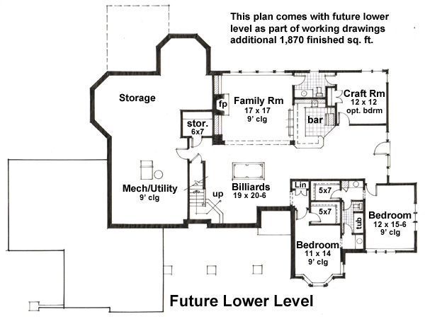 Floor Plan - Lower Floor Plan #51-531