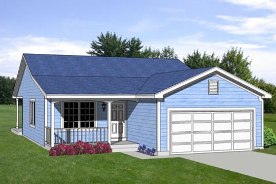 Exterior - Front Elevation for Farmhouse House Plan #116-263 - 3 bed, 2 bath