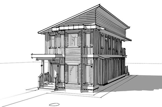 Exterior - Other Elevation 1 for Contemporary House Plan #1101-33 - 3 bed, 2.5 bath
