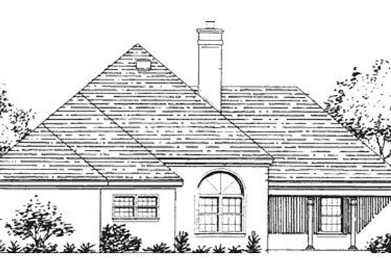 Exterior - Rear Elevation for European House Plan #320-390 - 3 bed, 2 bath