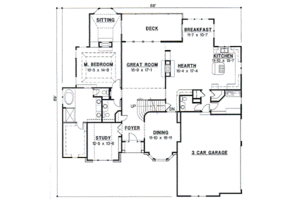 Floor Plan - Main Floor for European House Plan #67-441 - 4 bed, 5 bath
