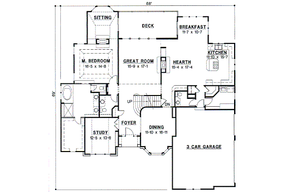 European Floor Plan - Main Floor Plan #67-441