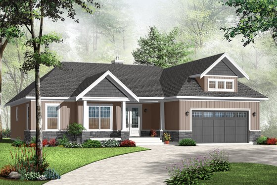 Exterior - Front Elevation 4 for Traditional House Plan #23-2528 - 3 bed, 2 bath