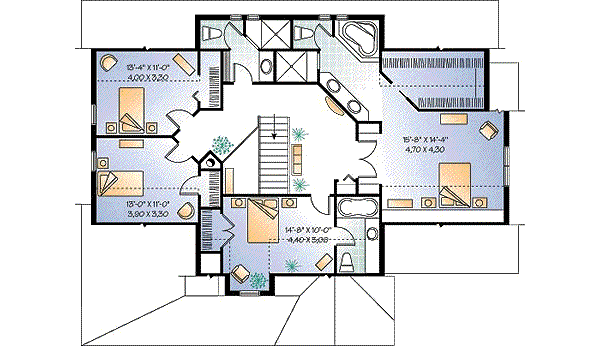 Home Plan - Country Floor Plan - Upper Floor Plan #23-396