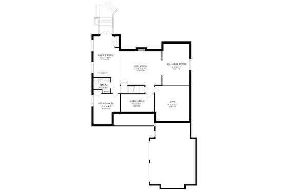 Floor Plan - Lower Floor for Farmhouse House Plan #1086-14 - 4 bed, 3.5 bath