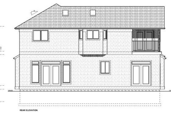 Exterior - Rear Elevation for Craftsman House Plan #126-158 - 3 bed, 3 bath