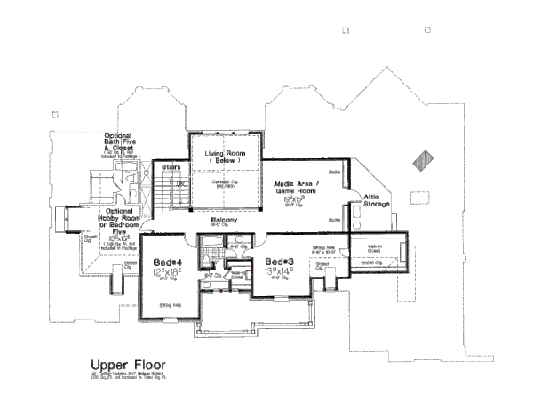 Architectural House Design - European Floor Plan - Upper Floor Plan #310-645