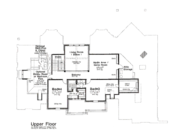 European Floor Plan - Upper Floor Plan #310-645