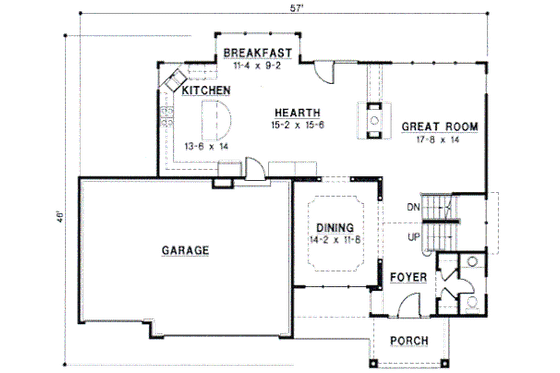 Floor Plan - Main Floor for Modern House Plan #67-259 - 4 bed, 4 bath