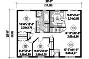 Country Style House Plan - 3 Beds 1 Baths 1064 Sq/Ft Plan #25-4829 