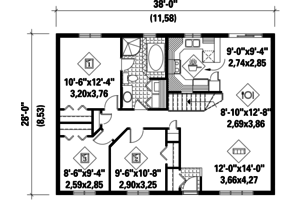 Floor Plan - Main Floor for Country House Plan #25-4829 - 3 bed, 1 bath