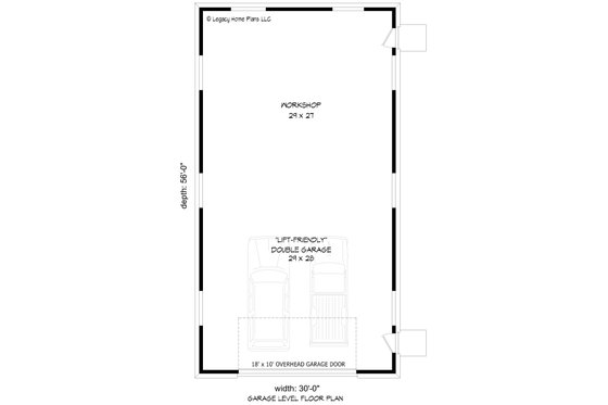 Floor Plan - Main Floor for Contemporary House Plan #932-928, 0 bath