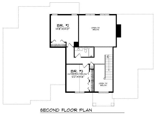 Dream House Plan - Traditional Floor Plan - Upper Floor Plan #70-443