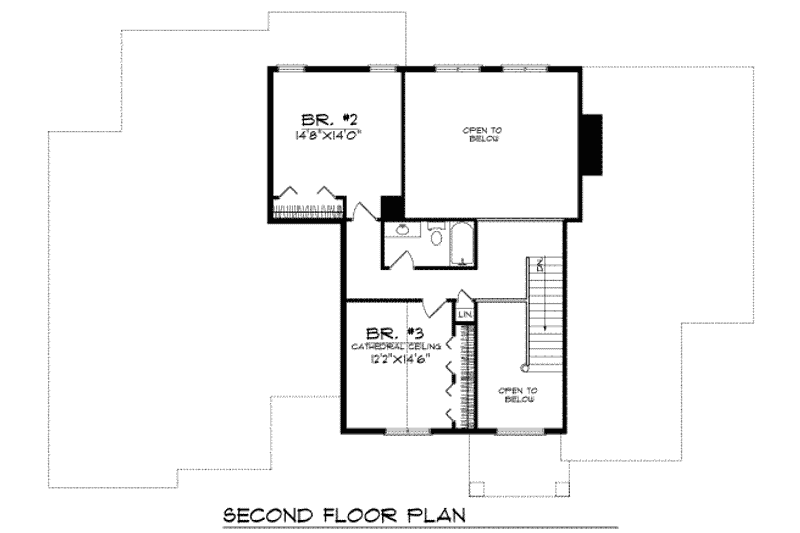 Home Plan - Floor Plan - Upper Floor for Traditional House Plan #70-443 - 3 bed, 2.5 bath