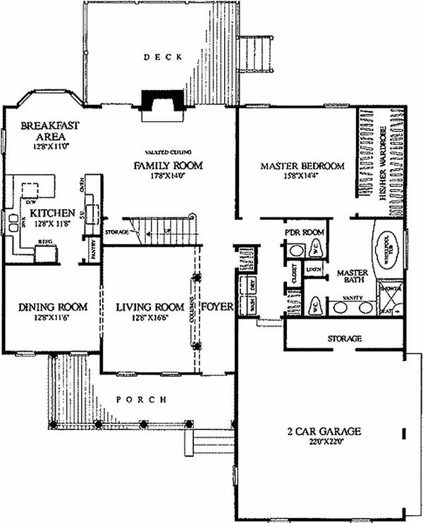 Southern Floor Plan - Main Floor Plan #137-212