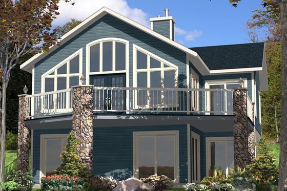 Exterior - Front Elevation for Contemporary House Plan #138-362 - 3 bed, 2 bath