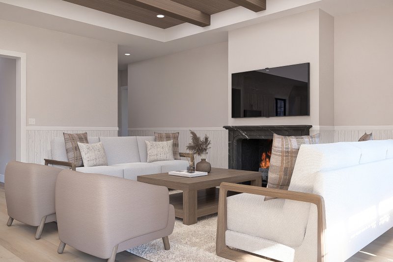 House Blueprint - Interior - Family Room 1 for Farmhouse House Plan #455-770 - 4 bed, 4.5 bath