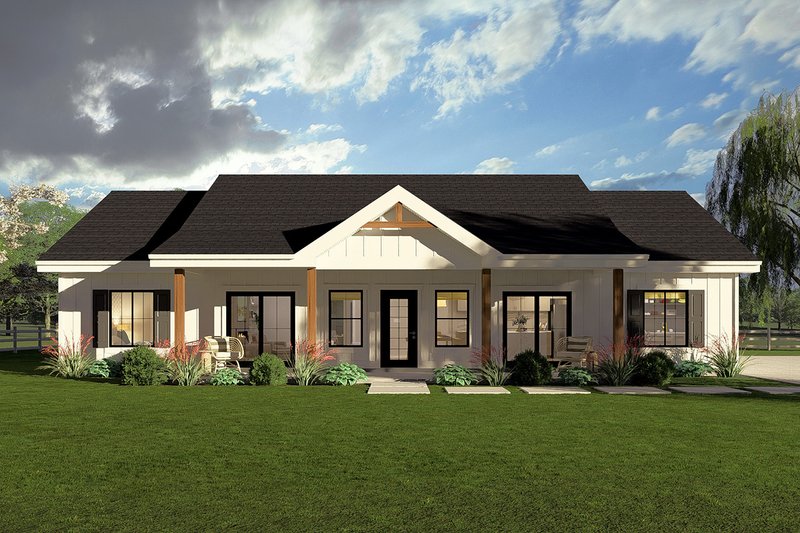 Architectural House Design - Exterior - Front Elevation 2 for Farmhouse House Plan #126-310 - 3 bed, 2.5 bath