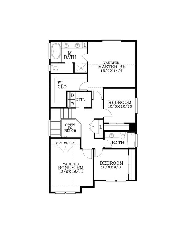 Craftsman Floor Plan - Upper Floor Plan #53-477