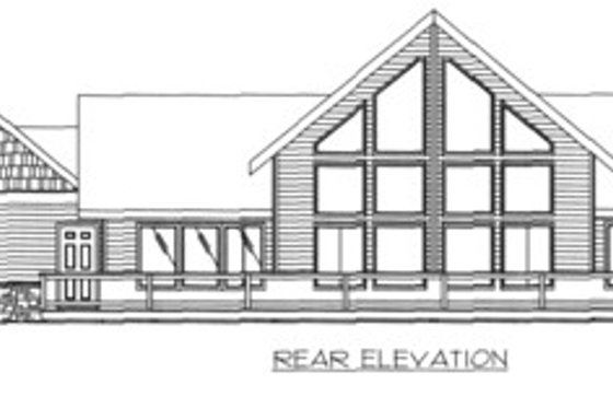 Exterior - Rear Elevation for European House Plan #117-181 - 2 bed, 2 bath
