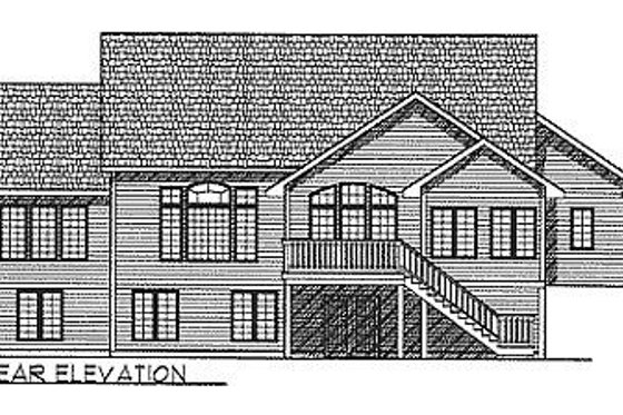 Exterior - Rear Elevation for Traditional House Plan #70-311 - 2 bed, 2 bath