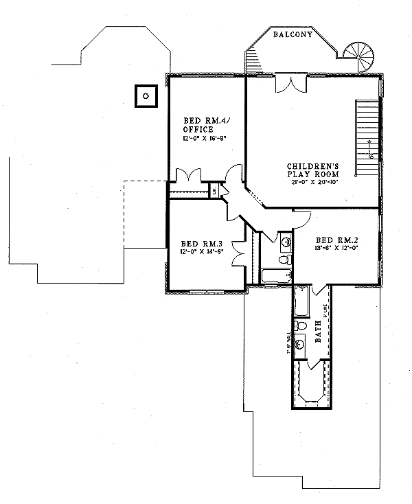 House Plan Design - European Floor Plan - Upper Floor Plan #17-201