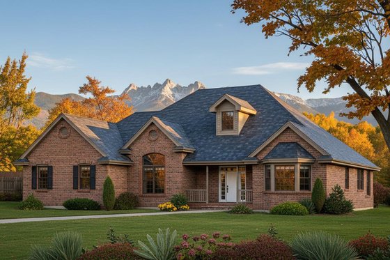 Exterior - Front Elevation for Traditional House Plan #102-101 - 3 bed, 2 bath