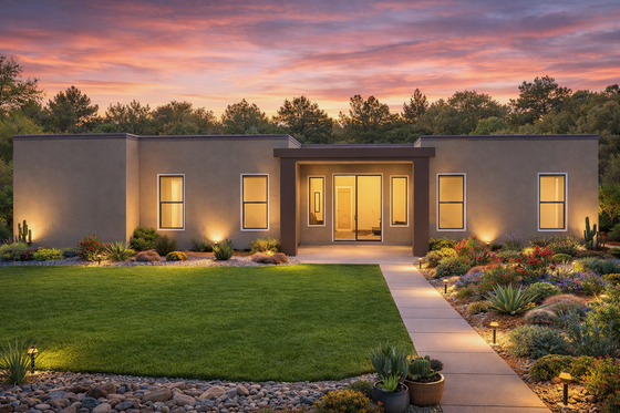 Exterior - Rear Elevation for Contemporary House Plan #1111-49 - 4 bed, 2.5 bath