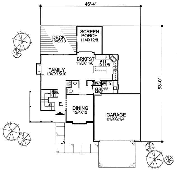 Architectural House Design - Traditional Floor Plan - Main Floor Plan #50-229
