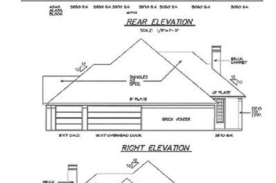 Exterior - Rear Elevation for Traditional House Plan #65-397 - 3 bed, 2 bath